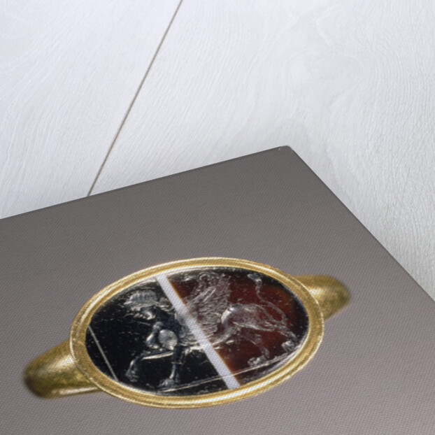 Engraved gem set into a ring by Anonymous
