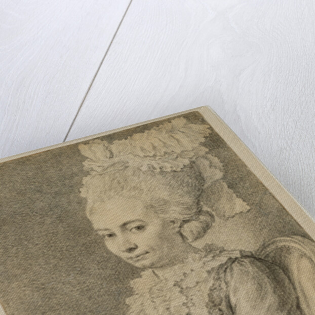 Portrait of a Young Woman Holding a Fan by Charles-Nicolas Cochin II