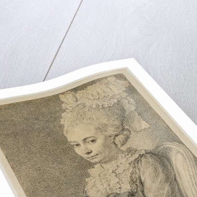 Portrait of a Young Woman Holding a Fan by Charles-Nicolas Cochin II