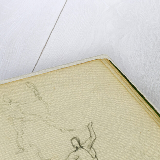 Three studies of a nude man with bow and arrow, standing cavalier by Théodore Géricault