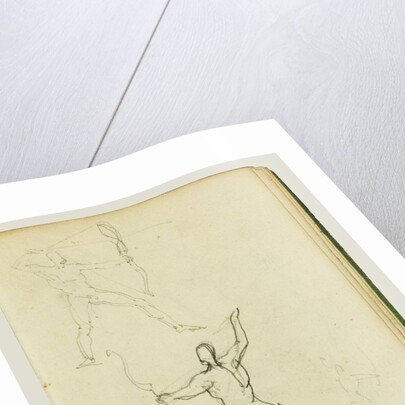 Three studies of a nude man with bow and arrow, standing cavalier by Théodore Géricault