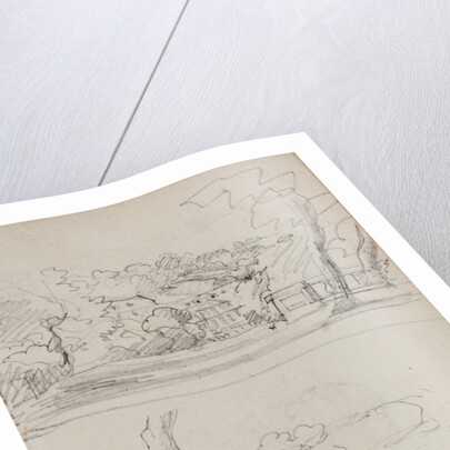 View of a Country House and Studies of Bushes and Foliage by Théodore Géricault