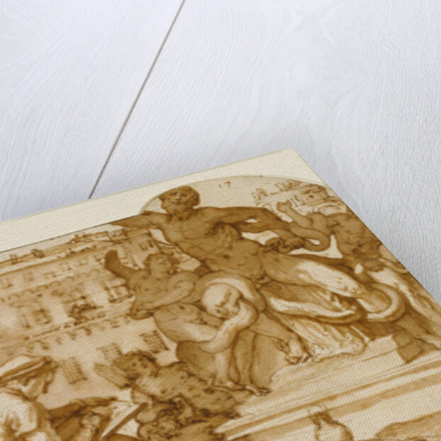 Taddeo in the Belvedere Court in the Vatican Drawing the Laocoön by Federico Zuccaro