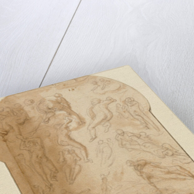 Taddeo in the Sistine Chapel Drawing Michelangelo's Last Judgment by Federico Zuccaro