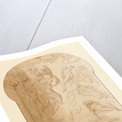 Taddeo in the Sistine Chapel Drawing Michelangelo's Last Judgment by Federico Zuccaro