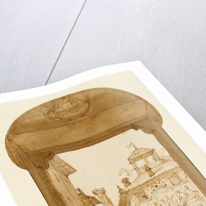 Taddeo Drawing after the Antique, In the Background Copying a Facade by Polidoro by Federico Zuccaro