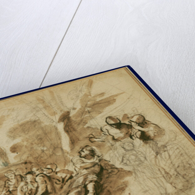 Iris appearing to Turnus, study of a Helmet (recto), Alternative design for the recto composition (verso) by Pier Francesco Mola