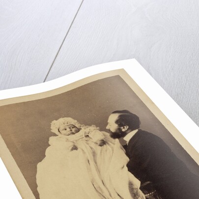 Baby in a bonnet and a long gown by Désiré Durand