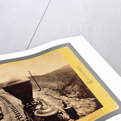 Rounding Cape Horn. Road to Iowa Hill from the river, in the distance. by Alfred A. Hart