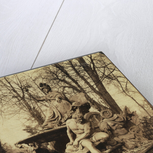 Versailles. Bosquet de l'Arc de Triomphe. Groupe par Tuby. (France Triumphant, by Jean-Baptiste Tuby, Versailles) by Eugène Atget