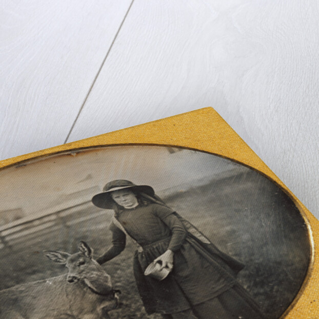 Portrait of a Girl with her Deer by Anonymous