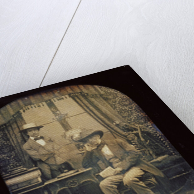 Self-portrait of Antoine François Jean Claudet and his son Henri Posed with His Invention, The Focimeter by Antoine Claudet