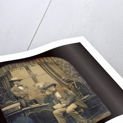 Self-portrait of Antoine François Jean Claudet and his son Henri Posed with His Invention, The Focimeter by Antoine Claudet