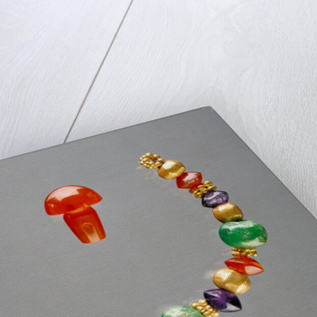 Twenty-eight miscellaneous beads and one stud by Anonymous