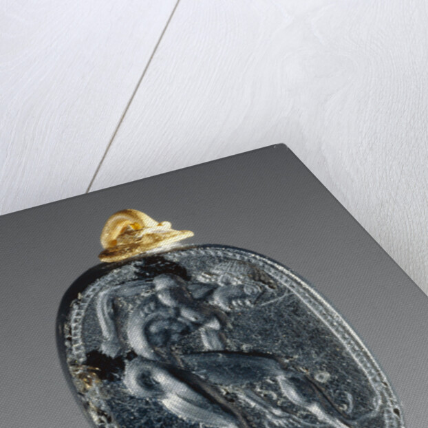 Engraved Scaraboid inset into a Ring by Epimenes