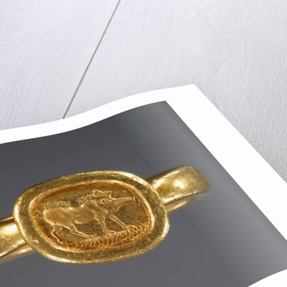 Ring with engraved bezel by Anonymous