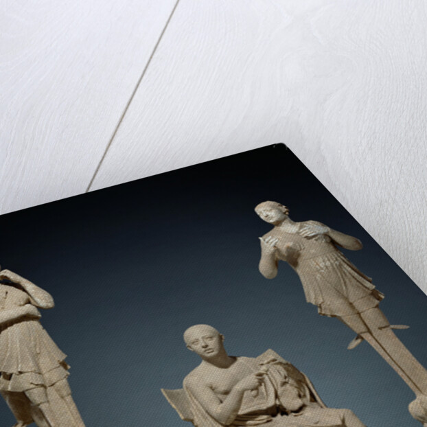 Sculptural Group of a Seated Poet and Sirens (2) with unjoined fragmentary curls (304) by Anonymous