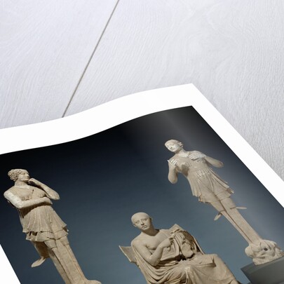 Sculptural Group of a Seated Poet and Sirens (2) with unjoined fragmentary curls (304) by Anonymous
