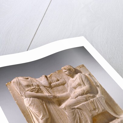 Grave Naiskos of a Seated Woman with Two Standing Women by Anonymous