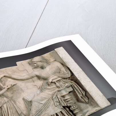 Grave Naiskos of an Enthroned Woman with an Attendant by Anonymous
