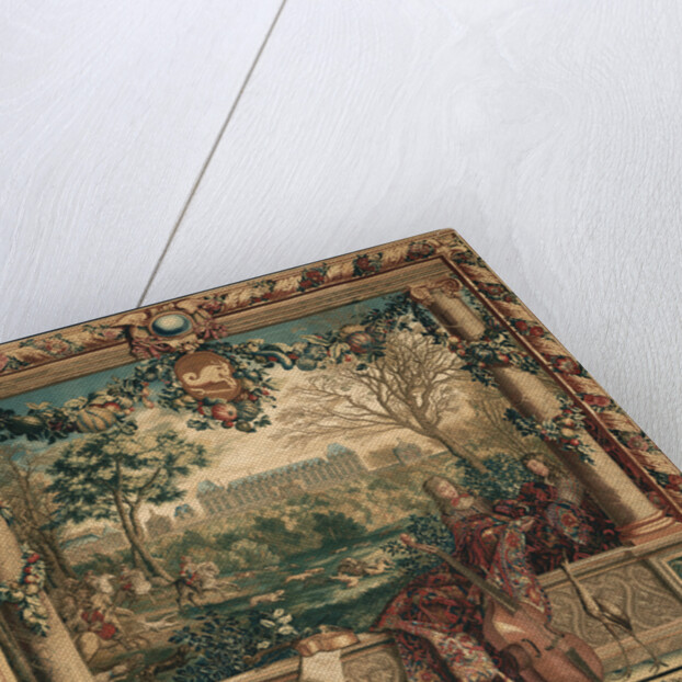 Tapestry: Le Mois de décembre, Le Château de Monceaux from Les Maisons royales Series by Anonymous