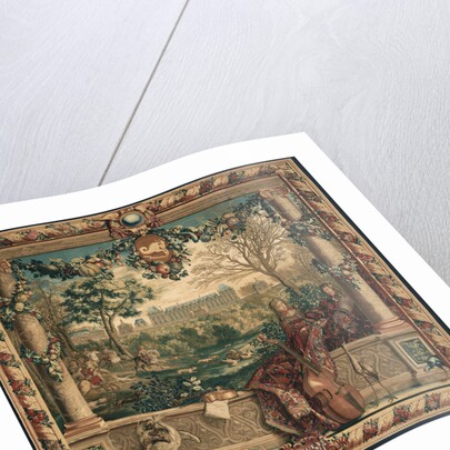 Tapestry: Le Mois de décembre, Le Château de Monceaux from Les Maisons royales Series by Anonymous