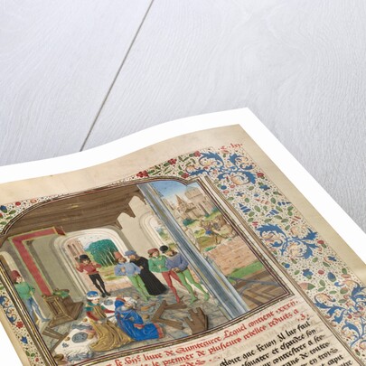 Alexander Fights with a Lion and Kills Clitus by Master of the Jardin de vertueuse consolation and assistant