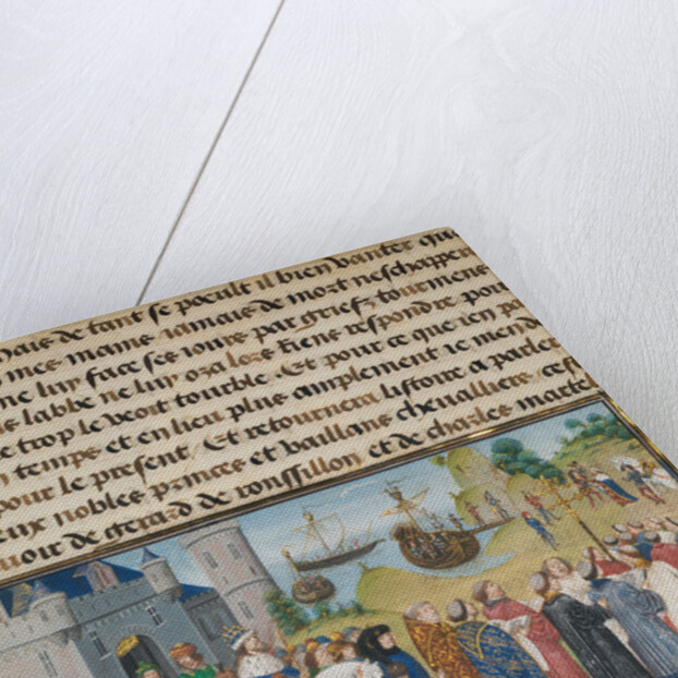 The Byzantine Emperor Welcoming Roussillon and Martel by Loyset Liédet