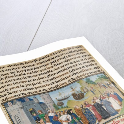 The Byzantine Emperor Welcoming Roussillon and Martel by Loyset Liédet