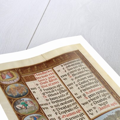 Threshing and Pig Feeding, Zodiacal Sign of Sagittarius by Workshop of the Master of James IV of Scotland