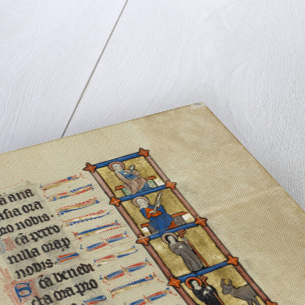 Saint Anastasia Enthroned, Saint Petronilla, Abbess Benedicta with a Crosier, Abbess Bridget with a Crosier, Abbess Gertrude with a Crosier by Anonymous