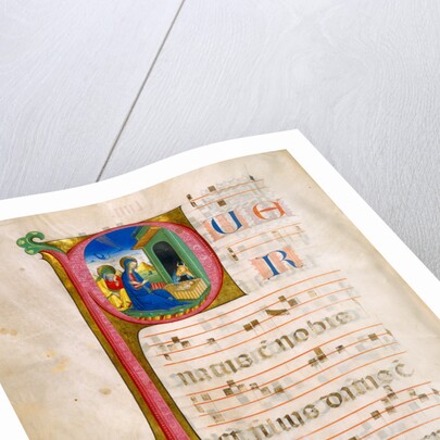 Initial P: The Adoration of the Christ Child and The Annunciation to the Shepherds by Anonymous