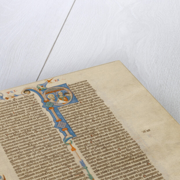 Initial P: Saint Paul, Initial P: A Bishop Giving a Letter to a Messenger by Anonymous