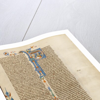 Initial P: Saint Paul, Initial P: A Bishop Giving a Letter to a Messenger by Anonymous