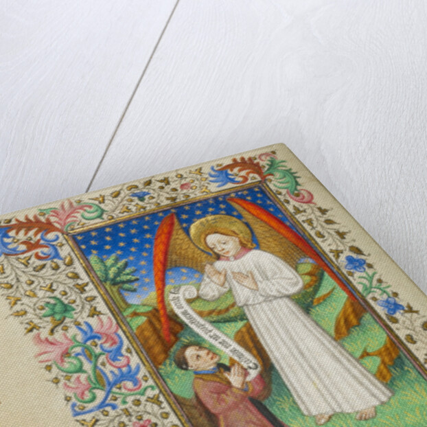 A Patron and His Guardian Angel by Master of Sir John Fastolf