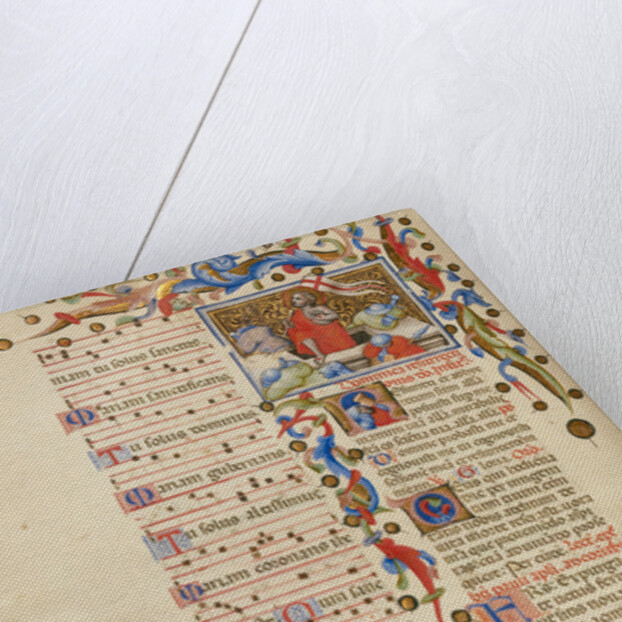 The Resurrection, Initial R: A Sleeping Soldier by Master of the Brussels Initials