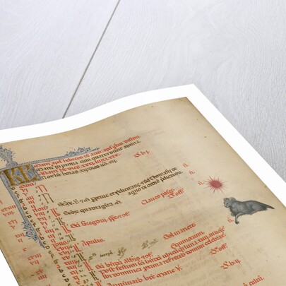 A Man Blowing Two Horns, Zodiacal Sign of Aries by Master of the Brussels Initials