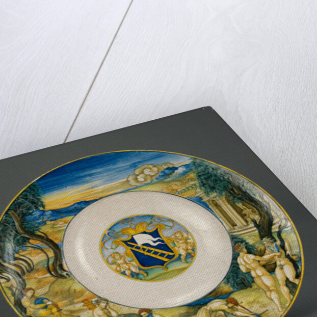 Armorial Dish with the Flaying of Marsyas by Nicola di Gabrielle Sbraghe