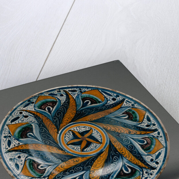 Dish with a Peacock Feather Pattern by Anonymous