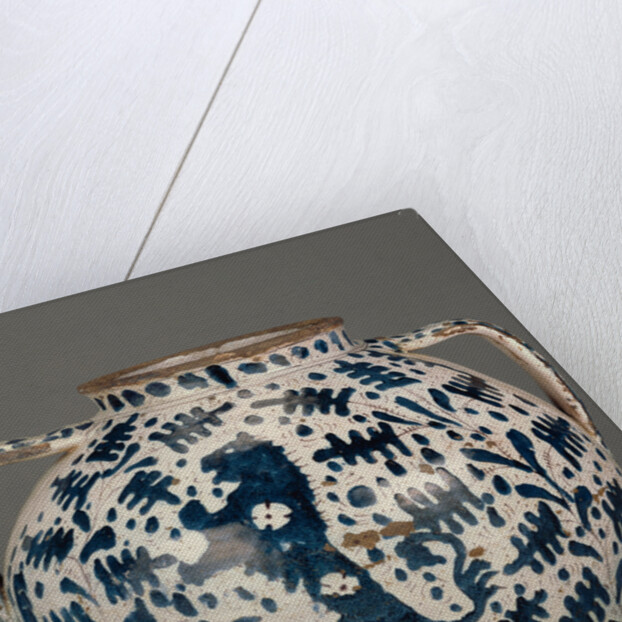 Relief-Blue Jar with Rampant Lions by Anonymous