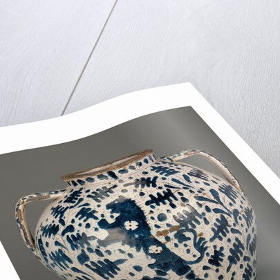 Relief-Blue Jar with Rampant Lions by Anonymous