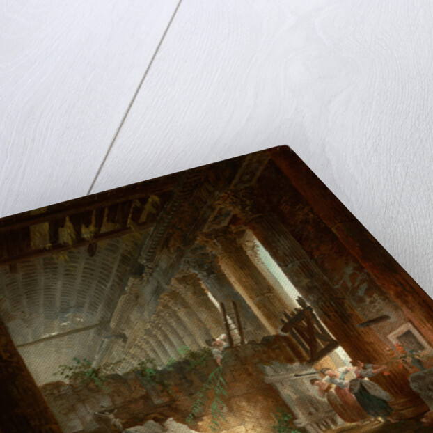 A Hermit Praying in the Ruins of a Roman Temple by Hubert Robert