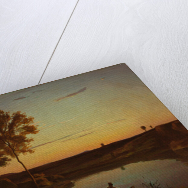 Landscape with Lake and Boatman by Jean-Baptiste-Camille Corot