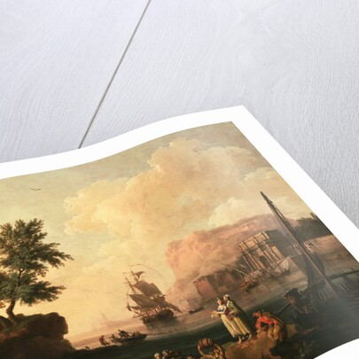 Mediterranean Harbor Scene by Pierre-Jacques Volaire