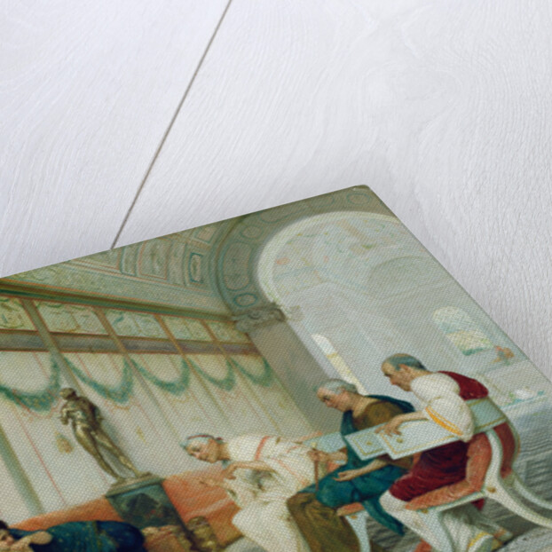 Interior of Roman Building with Figures by Ettore Forti