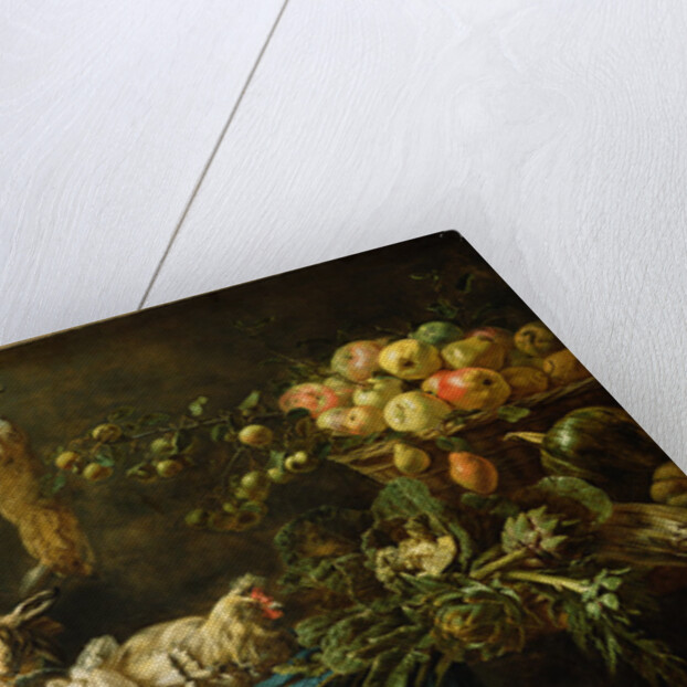 Still Life with Game, Vegetables, Fruit and a Cockatoo by Adriaen van Utrecht