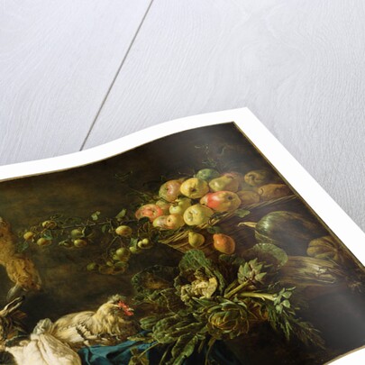 Still Life with Game, Vegetables, Fruit and a Cockatoo by Adriaen van Utrecht