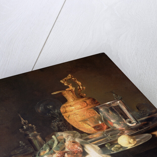 Still Life with Ewer, Vessels and Pomegranate by Willem Kalf