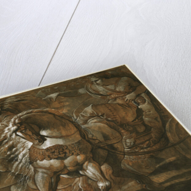 Tullia about to Ride over the Body of Her Father in Her Chariot by Giuseppe Cades