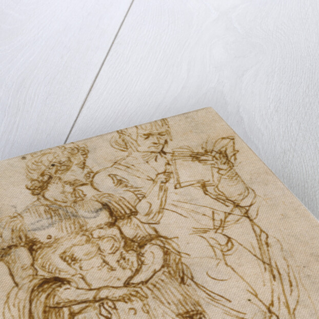 Two Standing Male Figures (recto), A Man Reclining and Other Studies (verso) by Andrea Mantegna